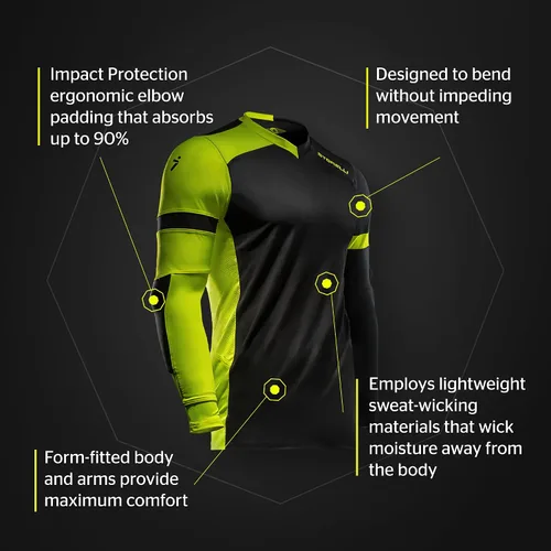 Miniatura 29 de Storelli ExoShield Gladiator Goalkeeper Jersey, High-Impact Protection, Sweat-Wicking, Breathable Athletic Shirt for Soccer