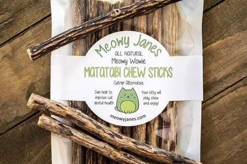 Miniatura 2 de Meowy Janes Matatabi - Palitos masticables – Un juguete natural para gatos y golosinas para gatos – Alternativa de hierba gatera