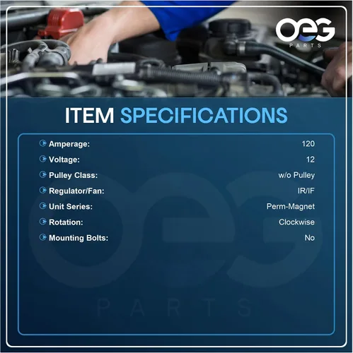 Miniatura 3 de OEG parte el nuevo alternador 120A compatible con el cargador 420D Perkins 225-3145, 225-3144, 2253144, 2253145, 3053661, 3469825, 3469825, ALU0035
