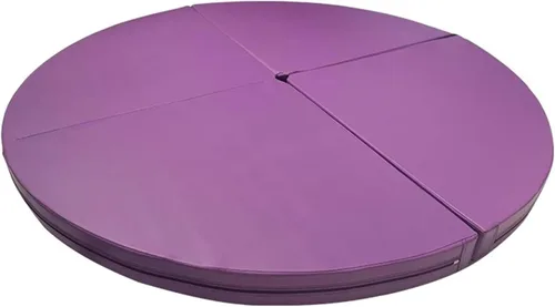 Tapete de choque de poste – 3.9 ft/4.9 ft/5.2 ft/6.6 ft redondo plegable esterilla de baile de poste, esterillas portátiles de yoga para ejercicios