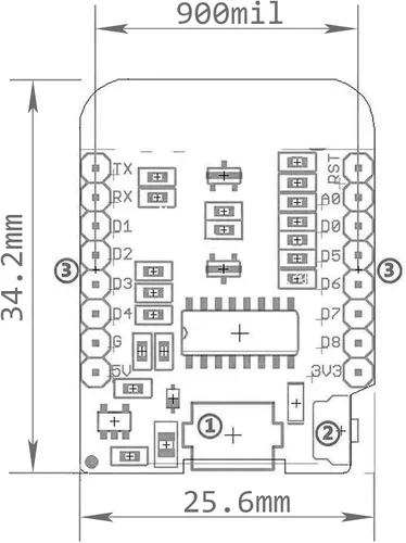 Miniatura 3 de ACEIRMC 5pcs ESP8266 ESP-12 ESP-12F NodeMcu Mini D1 módulo WeMos Lua 4M bytes WLAN WiFi Internet Desarrollo Base en ESP8266 ESP-12F para Arduino