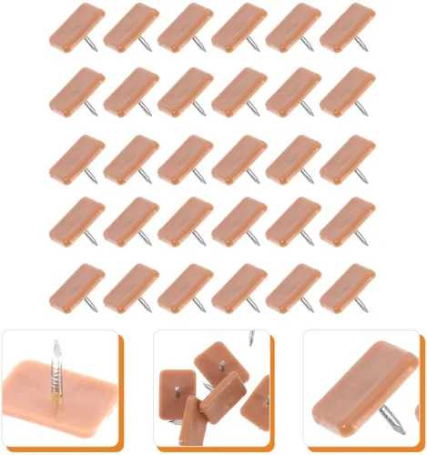 Miniatura 8 de OSALADI 30 tapones de cajón con tachuelas, tapones de cajón de clavos, tapones de cajón para reparar cómodas, haciendo que todos los cajones se