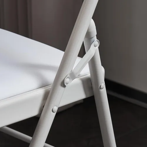 Miniatura 7 de Karl home Paquete de 12 sillas plegables blancas con asientos acolchados para exteriores e interiores, asiento comercial apilable portátil con marco