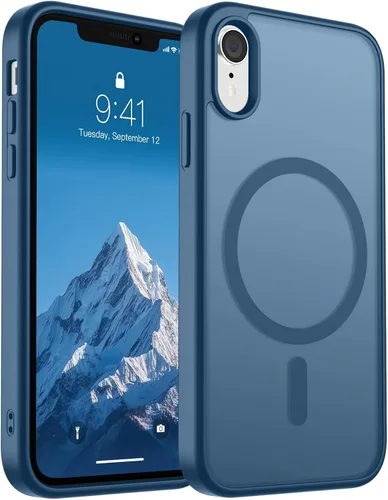 Miniatura 78 de SUPFINE Funda magnética para iPhone 11 Pro Max (compatible con MagSafe) (protección contra caídas de grado militar), delgada, translúcida mate, a