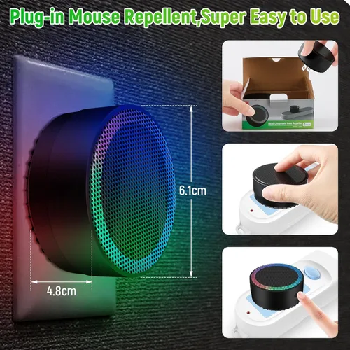 Miniatura 2 de Repelente ultrasónico de control de plagas actualizado 2026, trampas para ratones, enchufe interior, dispositivos electrónicos repelentes de ratones