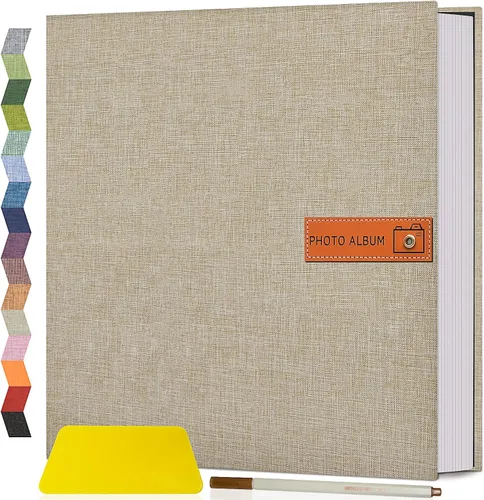 Popotop Álbum de fotos grande autoadhesivo 4x6 5x7 8x10 Álbum de recortes DIY Libro de imágenes, Regalos para mamá, familia, bebé y boda, con