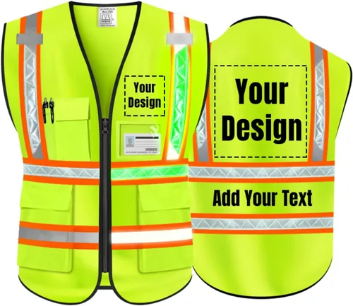 Miniatura 13 de Chaleco de Seguridad Reflectante de Alta Visibilidad Personalizable con Logo y 5 Bolsillos Hi Vis Chaleco Ropa de Trabajo Protectora para Exteriores