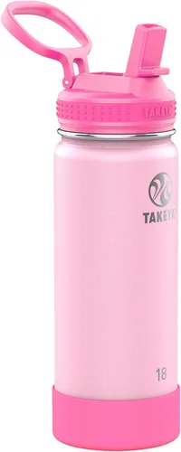 Miniatura 14 de Takeya Actives Kids - Botella de agua que brilla en la oscuridad con tapa con popote, botella de acero inoxidable con tapa sin BPA, reutilizable