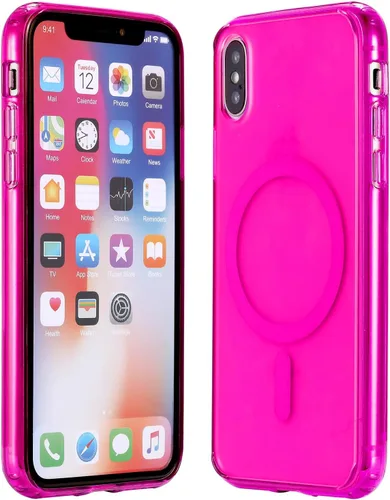 Tigowos Funda magnética translúcida para iPhone Xs Max con carga inalámbrica MagSafe anti-amarilla, antihuellas, a prueba de golpes, funda
