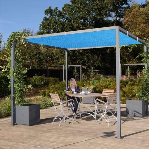 Miniatura 7 de Eden's Decor Toldo Vela de Sombra Solar de Borde Plano Recto con Ojales, Cubierta de Sombra para Pérgola, Sombra Solar para Exteriores, Sombra