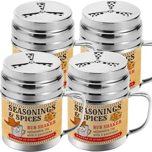 Miniatura 9 de CUSINIUM [Paquete de 2] Cocteleras de especias de condimentos de 10 onzas, coctelera seca para barbacoa, draga de cocina con tapa ajustable