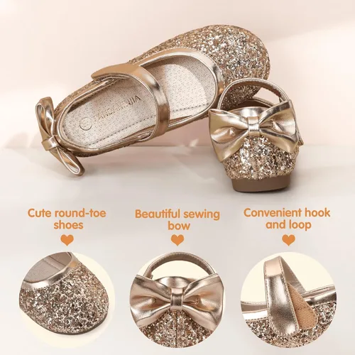 Miniatura 4 de PANDANINJIA Zapatos planos de ballet Mary Jane para niña pequeña, con lazo y flores, para boda, fiesta, bailarina