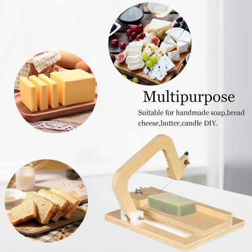 Miniatura 7 de Cortador de jabón profesional con alambre, herramienta de corte de madera ajustable para hacer jabón, queso, mantequilla, pasteles, pan 1