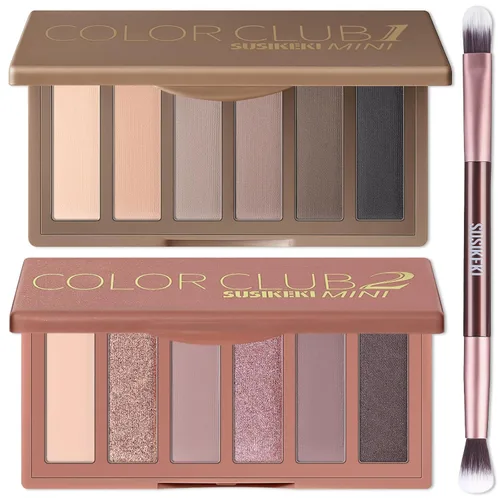 Miniatura 17 de SUSIKEKI 6 Colores Mini Paleta de Sombras de Ojos Rosa Neutro Nude Shimmer y Mate con Espejo Altamente Pigmentada de Larga Duración Impermeable 02