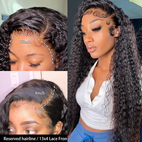 Miniatura 4 de Pelucas para mujeres negras, pelucas de encaje frontal de 13x6 Water Wave, pelucas sintéticas HD con encaje frontal, línea capilar natural