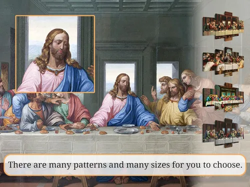 Miniatura 6 de Decoración de pared religiosa cristiana de 5 paneles de Leonardo Da Vinci, arte de pared de La última cena, imágenes de Jesús para decoración