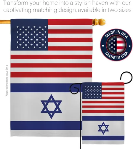 Miniatura 4 de Bandera israelí estadounidense de bandera de Israel, 2 piezas de pancartas de pared para habitación, patio, césped, jardín, tapiz interior al aire