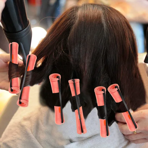 Miniatura 7 de WILLBOND 60 varillas cortas permanentes de cabello natural con banda de goma elástica, kit de ondas frías de plástico antideslizante para mujer