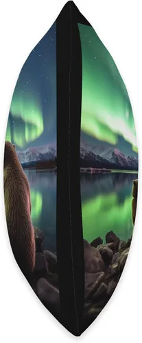 Miniatura 2 de Alaska Aurora Borealis Travel Souvenirs Studio Alaska Northern Lights with Bears Vacay - Almohada para camping, senderismo, 18 x 18 pulgadas