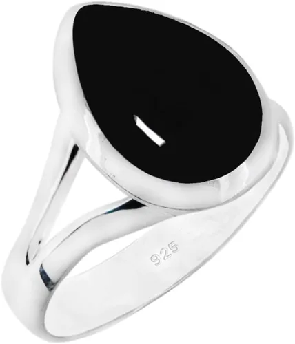 Miniatura 15 de Anillo de piedras preciosas naturales Anillo de plata ajustable hecho a mano Anillo de piedras preciosas en forma de pera Plata de ley 925