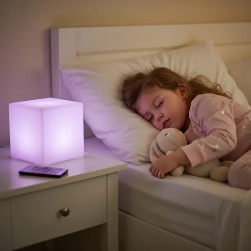 Miniatura 2 de Cubo de luz LED recargable de 6 pulgadas, 16 colores cambiantes Tesseract cubos de luz con control remoto, lámpara de humor LED cósmica regulable