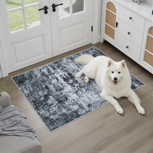 Miniatura 2 de Alfombra lavable de 2 x 3 pulgadas, alfombra de entrada: lavable, moderna, abstracta, suave, fina, antideslizante, resistente a las manchas