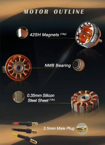 Miniatura 2 de FLASH HOBBY D3542 Motor sin escobillas del motor 1000KV RC Motor eléctrico para Mini Multicopter RC Plane Fixed-Wing UAV brazo robótico