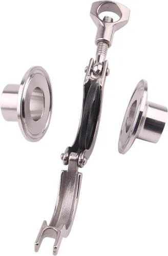 Miniatura 4 de DERNORD Abrazadera triple de acero inoxidable (abrazadera de Trí-Trébol) + 2 piezas de virola de soldadura de tubería sanitaria SUS304 + junta FKM
