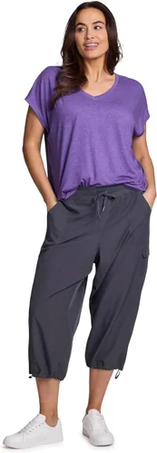 Miniatura 6 de RBX Active - Pantalón capri para mujer, talla grande, ligero, tejido, con cordón, estilo cargo