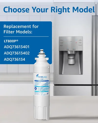 Miniatura 2 de Filterlogic Filtro de agua para refrigerador ADQ73613401, repuesto para LG® LT800P®, LT800PC, ADQ736134, ADQ73613402, LSXS26326S, LSXS26366S