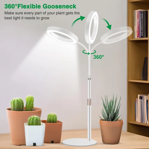 Miniatura 7 de Aumtrly Luces de cultivo para plantas de interior, luz de escritorio de 80 LED de espectro completo para el cultivo de plantas pequeñas, lámpara