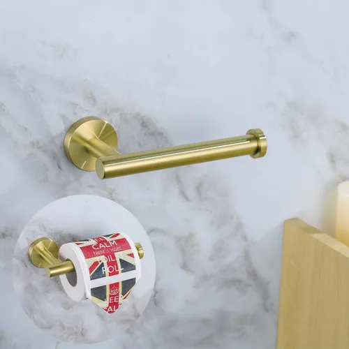 Tenedor de papel higiénico de oro cepillado Soporte de papel higiénico de montaje en pared Tenedor de rollo de papel higiénico SUS