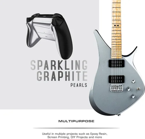Miniatura 2 de KP Pigments Sparkling Graphite Pearlescent - Polvo de mica fina 100% puro, pigmentado naturalmente, multiusos, manualidades, tinte, fabricación