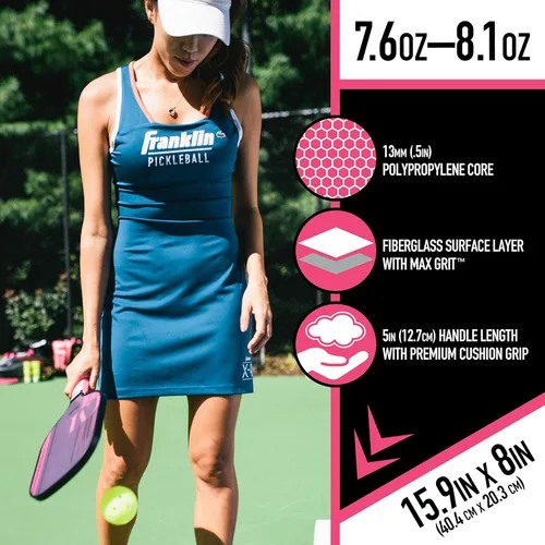 Miniatura 4 de Franklin Sports Paletas Profesionales de Pickleball - Christine McGrath Paletas Profesionales de Torneo de Pickleball - Pala de Polipropileno