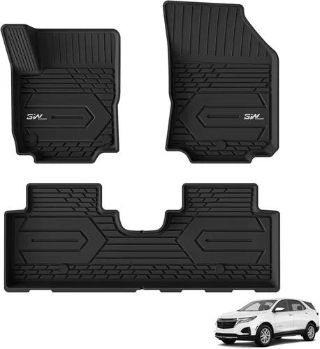 3W Alfombrillas de piso para Chevy Equinox 2018-2023 2024/Alfombrillas de piso GMC Terrain, TPE para todo clima con ajuste personalizado para