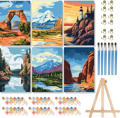 Miniatura 13 de Pintura de bolas de flores por números para adultos, kit de pintura por números para adultos, paquete de pintura por números para principiantes