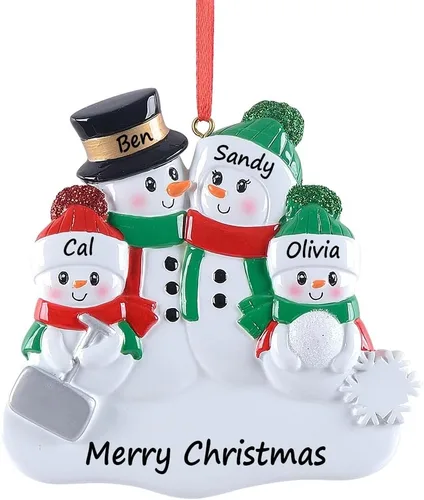 Miniatura 8 de Adorno familiar personalizado 2025, adornos familiares únicos, pala de muñeco de nieve, decoración de fiesta, adornos de Navidad de pareja de muñeco