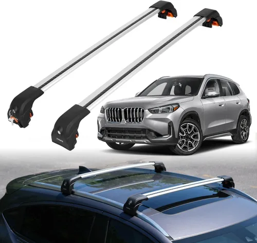 Miniatura 15 de ERKUL Barras transversales de techo de 220 libras para BMW X3 G01 2018-2024 Barras transversales de aluminio con bloqueo antirrobo para techo