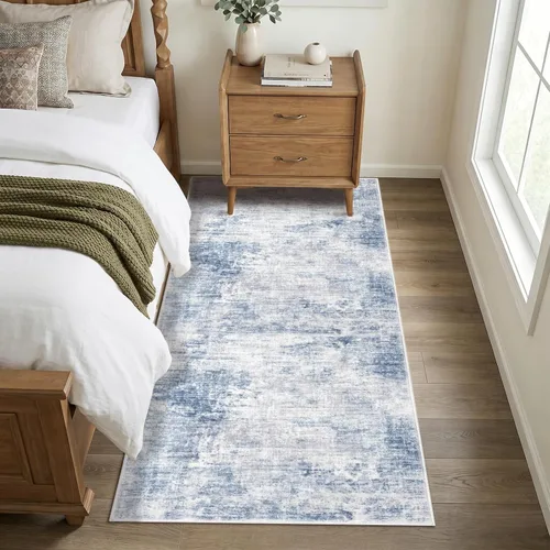 Miniatura 195 de IOHOUZE Alfombra abstracta lavable de 3 x 12 pies para pasillos, antideslizante para cocina, camino de entrada de lana sintética para interiores