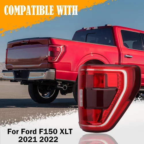Miniatura 6 de Conjunto de luz trasera para Ford F150 XLT 2021, 2022, 2023, lámpara de freno trasera, tipo halógeno, punto ciego, lado derecho del pasajero