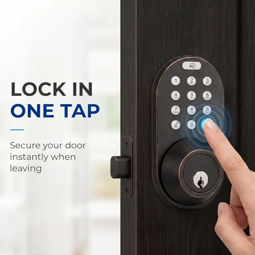 Miniatura 7 de Cerradura de Puerta con Teclado de Entrada sin Llave - Cerrojo Electrónico Digital Inteligente Mejorado con Código para Puertas Principales