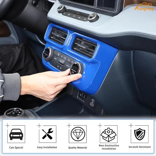 Miniatura 5 de Aunginsy Cubierta de salida de aire para consola central, compatible con Ford Maverick 2022-2024, control central de automóvil, panel de interruptor