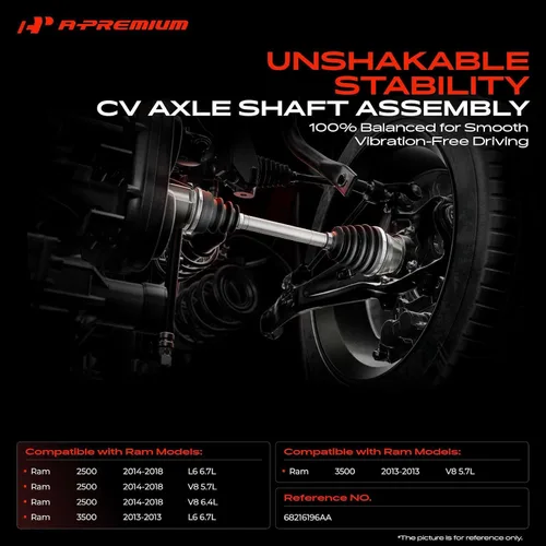 Miniatura 2 de A-Premium, conjunto de eje CV compatible con Ram 2500 2014-2018, 3500 2013, lado del pasajero derecho delantero