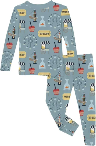 Miniatura 114 de KicKee Pants Conjunto de pijama de manga larga con estampado de piezas