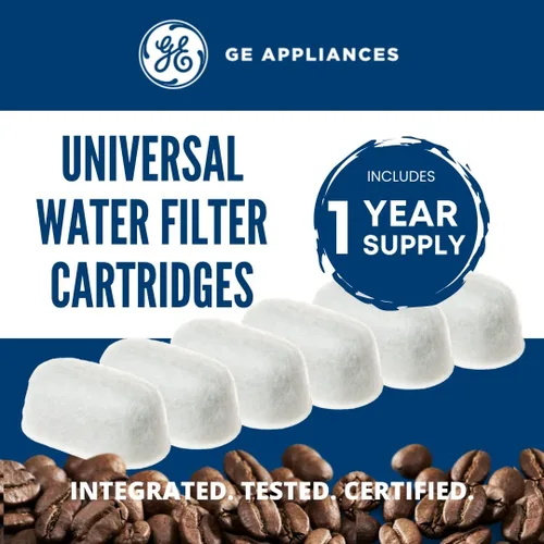 Miniatura 2 de GE Cartuchos de filtro de café de carbono de repuesto, paquete de 6, UNIV1CFLTR6PK, accesorio original del fabricante original del equipo original
