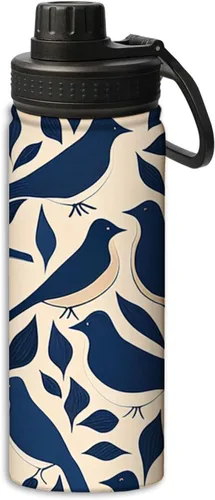 Miniatura 12 de Botella de agua deportiva Argentina de 18 onzas fluidas con diseño de bandera, a prueba de fugas, de acero inoxidable con aislamiento al vacío