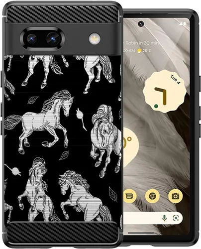 Miniatura 6 de CasesOnDeck Slim TPU Case Compatible with Google Pixel 7A (2023) / Pixel 7A Case [Flex Carbon] Cool Ultra Thin Slim Black TPU - Ouija Yes No