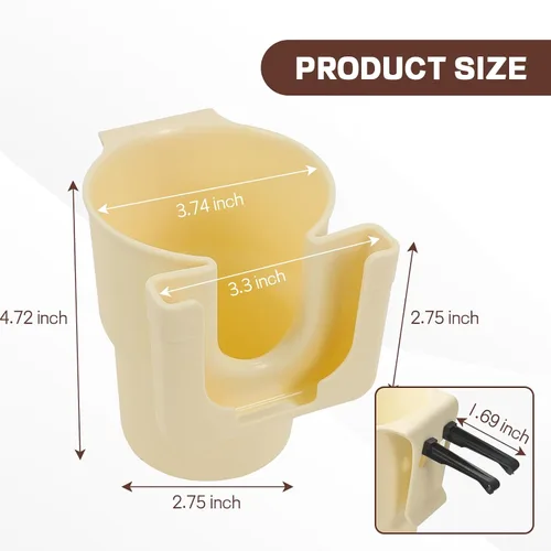 Miniatura 2 de Organizador de portavasos para automóvil, soporte para teléfono de bebidas 2 en 1, botella multifunción y soporte para teléfono para ventilación