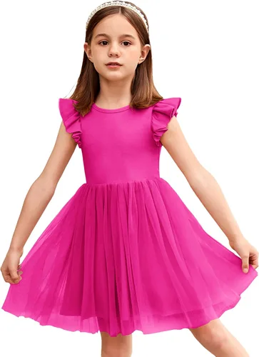Arshiner Vestido tutú para niñas pequeñas, vestidos de verano esponjosos, vestidos casuales de fiesta de tul para niños de 2 a 6 años