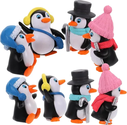 Miniatura 4 de NUOBESTY Lindos personajes de pingüinos juguetes colección de figuras de pingüino mini juego decoración decoración mini figuras de Navidad juguetes